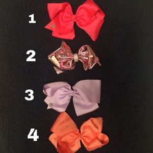 5 Jojo bows-pink and purple sets of 5 bows